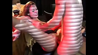 One lucky dick gets to fuck this gorgeous asian slut with great tits encircling a bar