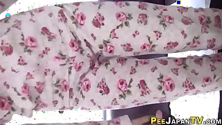 Japanese babe pee fills