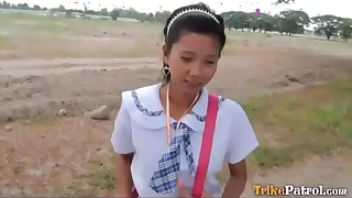 Slutty Asian MILF most-liked up at mall then fucked